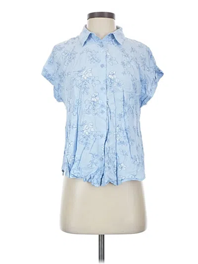 Pre-owned Pink Rose Short Sleeve Blouse In Blue