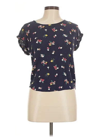 Pre-owned Pink Rose Short Sleeve Blouse In Blue