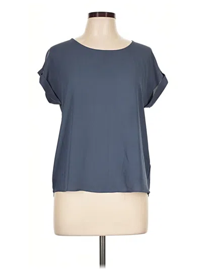 Pre-owned Pink Rose Short Sleeve Blouse In Gray