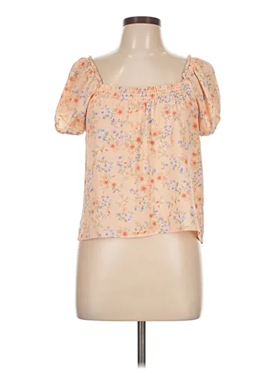 Pre-owned Pink Rose Short Sleeve Blouse In Orange