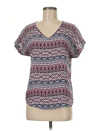 Pre-owned Pink Rose Short Sleeve Blouse In Pink