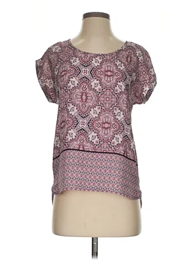 Pre-owned Pink Rose Short Sleeve Blouse In Pink