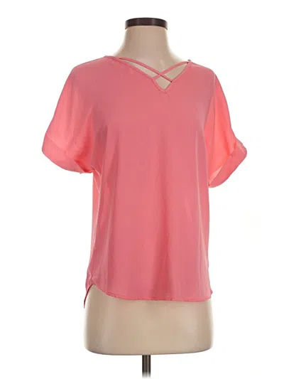 Pre-owned Pink Rose Short Sleeve Blouse In Pink