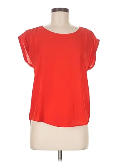 Pre-owned Pink Rose Short Sleeve Blouse In Red