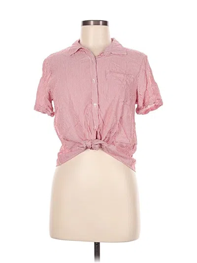 Pre-owned Pink Rose Short Sleeve Button Down Shirt In Pink