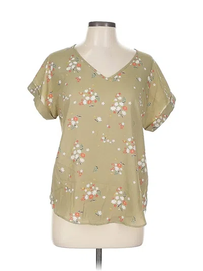 Pre-owned Pink Rose Short Sleeve T-shirt In Green