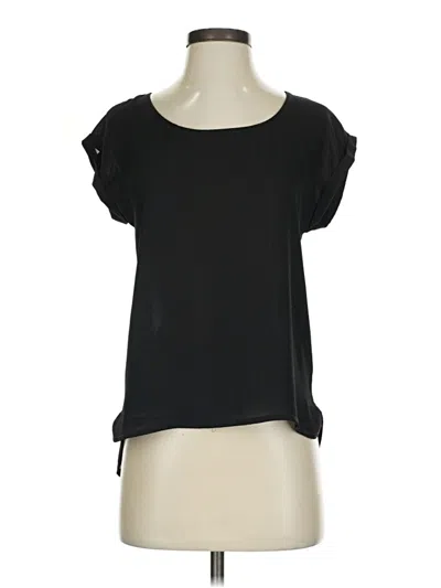 Pre-owned Pink Rose Short Sleeve Top Black Cold Shoulder Neckline Tops