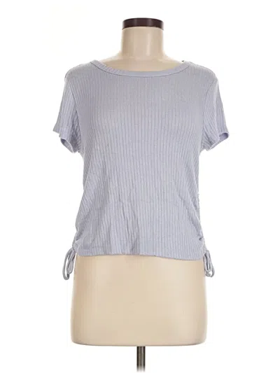 Pre-owned Pink Rose Short Sleeve Top Gray Boatneck Tops