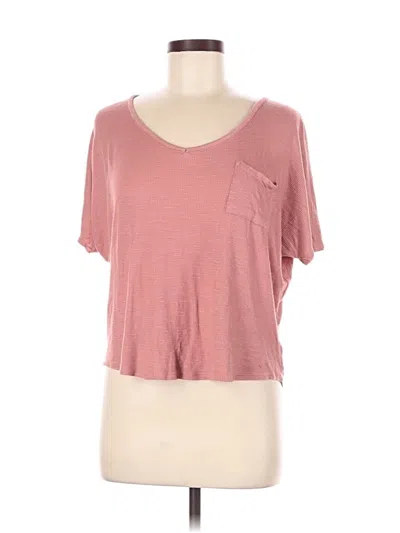 Pre-owned Pink Rose Short Sleeve Top Pink Scoop Neck Tops