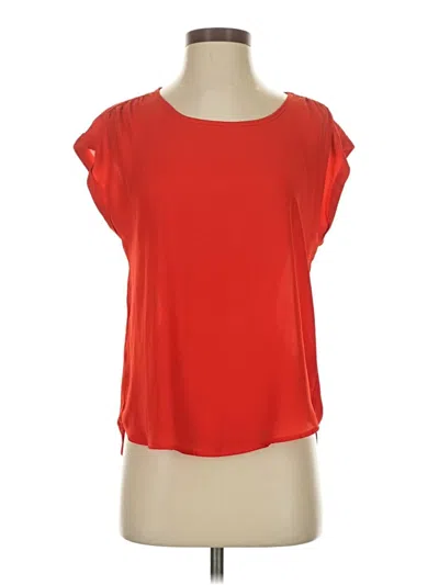 Pre-owned Pink Rose Short Sleeve Top Red Boatneck Tops
