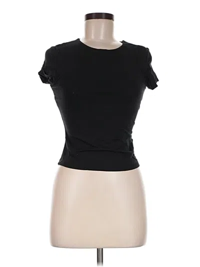 Pre-owned Pink Rose Short Sleeve T-shirt In Black