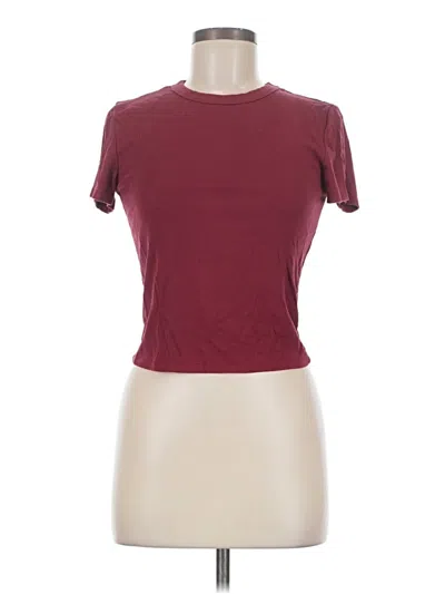 Pre-owned Pink Rose Short Sleeve T-shirt In Burgundy