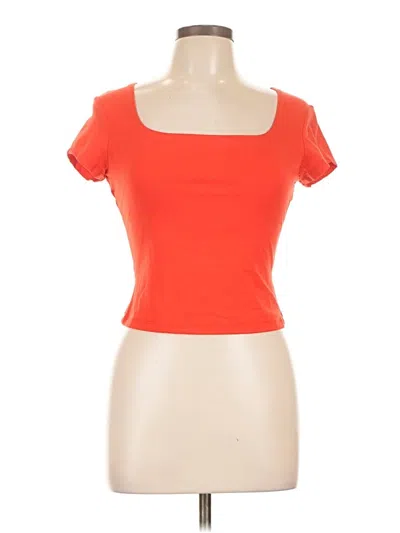 Pre-owned Pink Rose Short Sleeve T-shirt In Orange