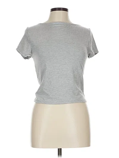 Pre-owned Pink Rose Short Sleeve Turtleneck In Gray