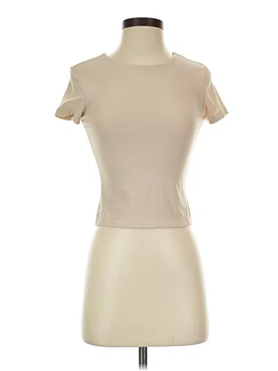 Pre-owned Pink Rose Short Sleeve Turtleneck In Tan