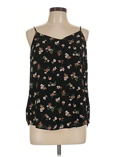 Pre-owned Pink Rose Sleeveless Blouse In Black