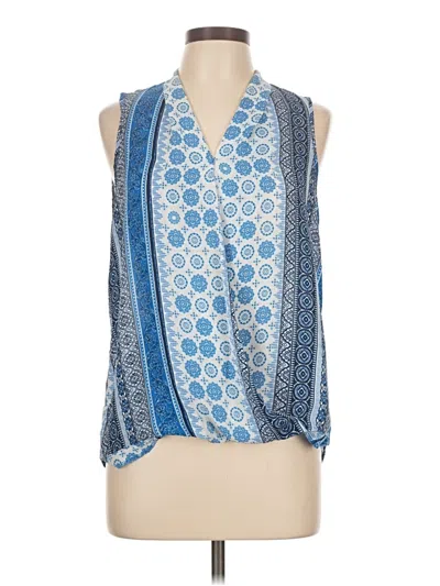 Pre-owned Pink Rose Sleeveless Blouse In Blue