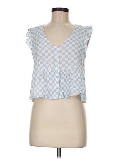 Pre-owned Pink Rose Sleeveless Blouse In Blue