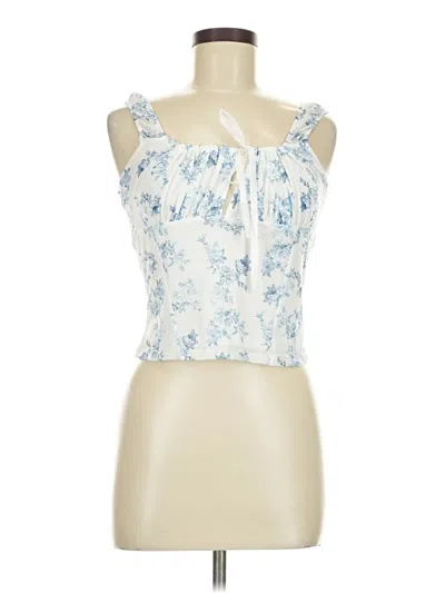 Pink Rose Sleeveless Blouse In Blue