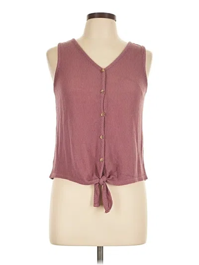Pre-owned Pink Rose Sleeveless Blouse In Burgundy
