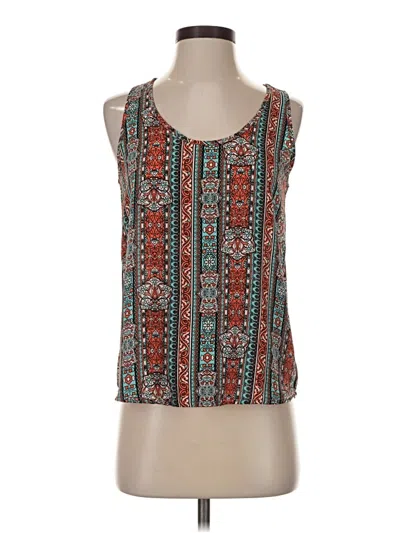 Pre-owned Pink Rose Sleeveless Blouse In Teal