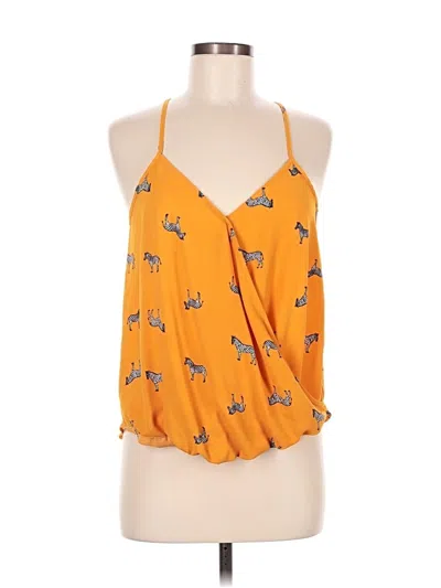 Pre-owned Pink Rose Sleeveless Blouse In Yellow