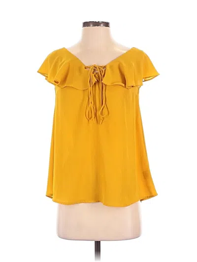 Pre-owned Pink Rose Sleeveless Blouse In Yellow