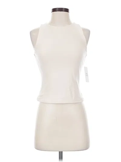 Pre-owned Pink Rose Sleeveless Top Ivory Halter Neckline Tops