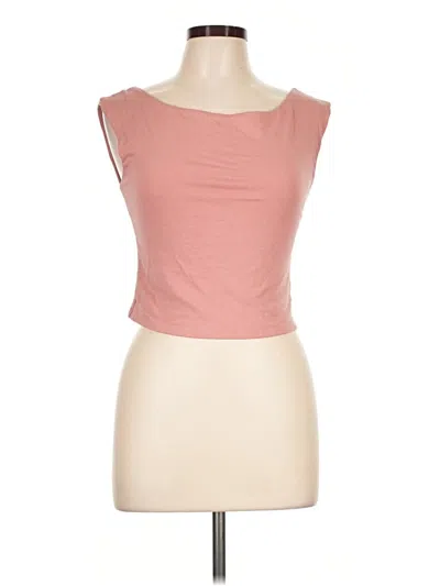 Pre-owned Pink Rose Sleeveless Top Pink Boatneck Tops