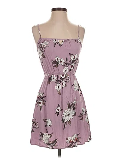 Pre-owned Pink Rose Sleeveless Top Purple Strapless Neckline Tops