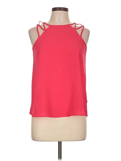 Pink Rose Sleeveless Top Red Halter Neckline Tops