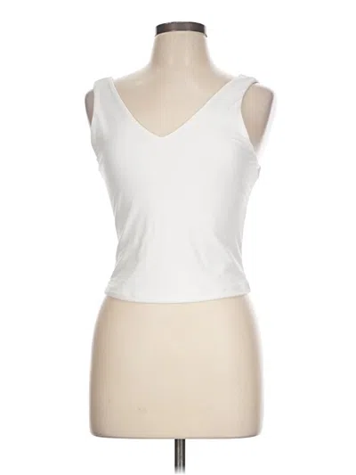 Pre-owned Pink Rose Sleeveless T-shirt In White
