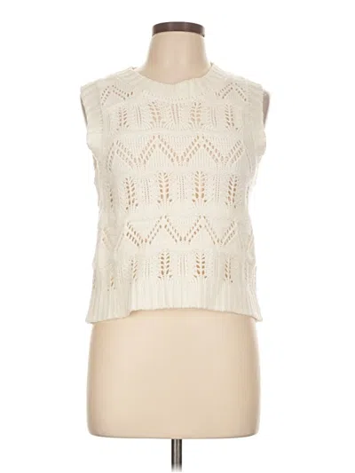 Pre-owned Pink Rose Sweater Vest In Ivory