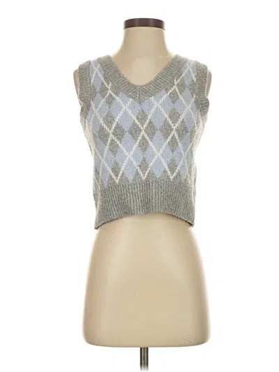 Pre-owned Pink Rose Sweater Vest In Silver