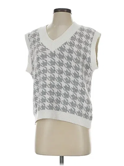 Pre-owned Pink Rose Sweater Vest In Silver