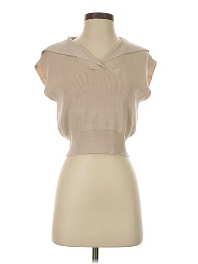 Pre-owned Pink Rose Sweater Vest In Tan