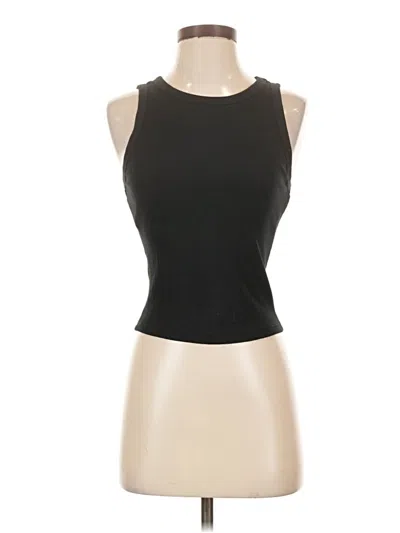 Pre-owned Pink Rose Tank Top Black Halter Neckline Tops
