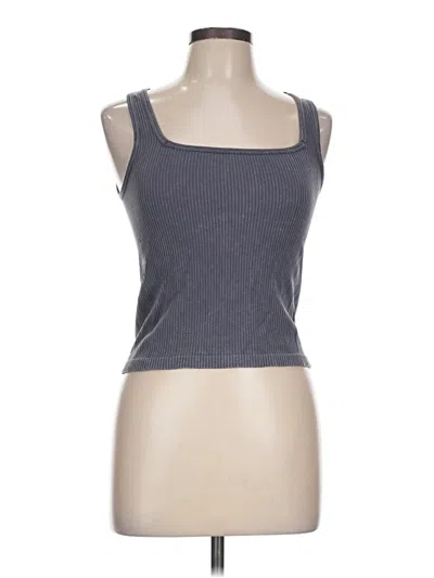 Pre-owned Pink Rose Tank Top Gray Strapless Neckline Tops
