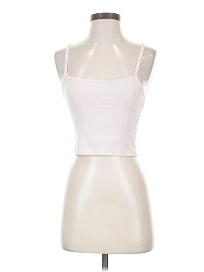 Pre-owned Pink Rose Tank Top White Strapless Neckline Tops
