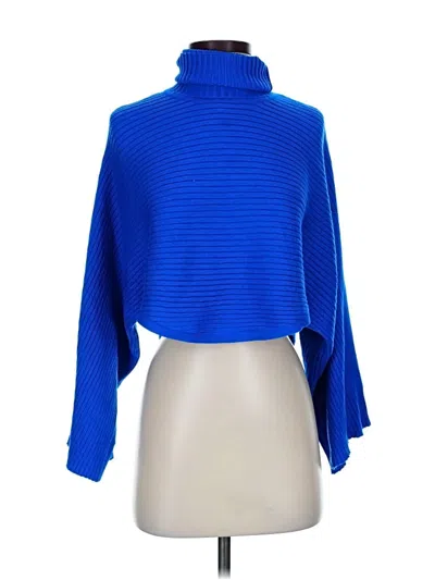 Pre-owned Pink Rose Turtleneck Sweater In Blue