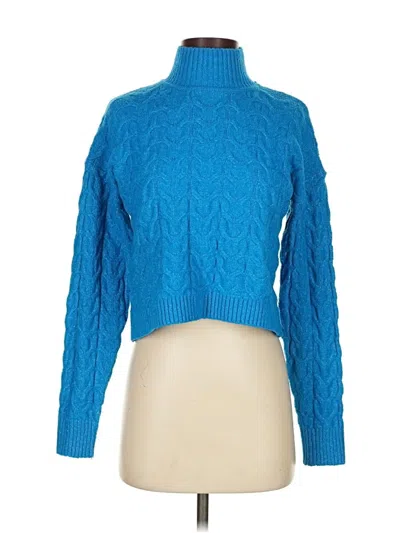 Pre-owned Pink Rose Turtleneck Sweater In Blue