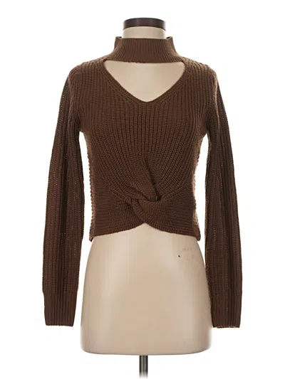 Pre-owned Pink Rose Turtleneck Sweater In Brown