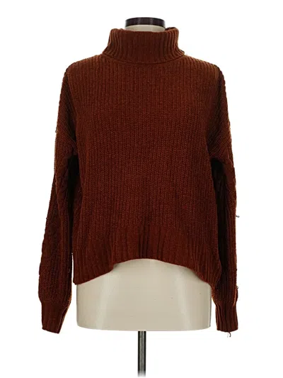 Pre-owned Pink Rose Turtleneck Sweater In Brown