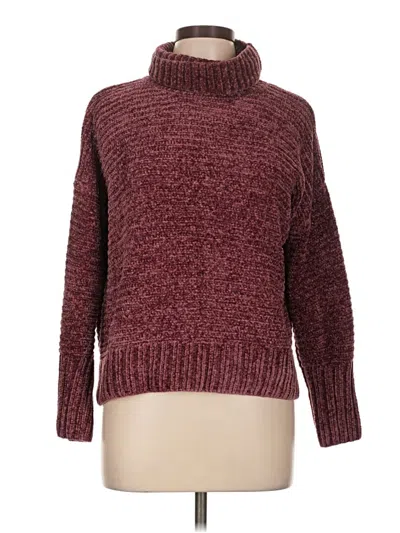 Pre-owned Pink Rose Turtleneck Sweater In Burgundy