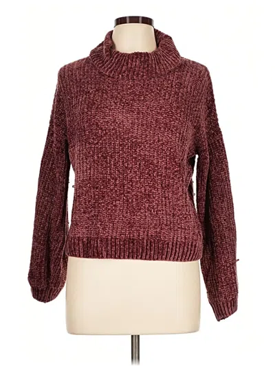 Pre-owned Pink Rose Turtleneck Sweater In Burgundy