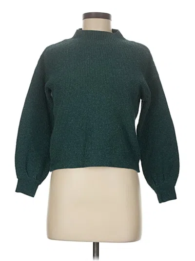 Pre-owned Pink Rose Turtleneck Sweater In Green