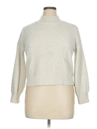 Pre-owned Pink Rose Turtleneck Sweater In Ivory