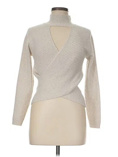 Pre-owned Pink Rose Turtleneck Sweater In Ivory