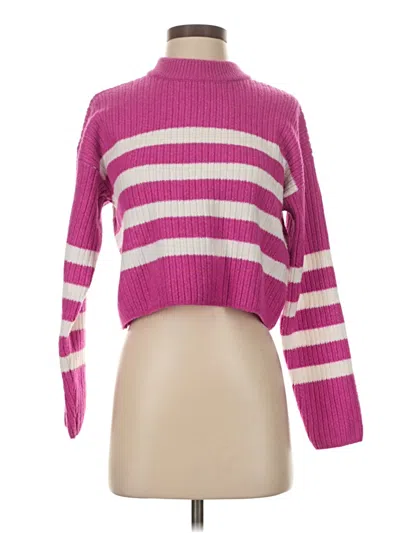 Pre-owned Pink Rose Turtleneck Sweater In Pink