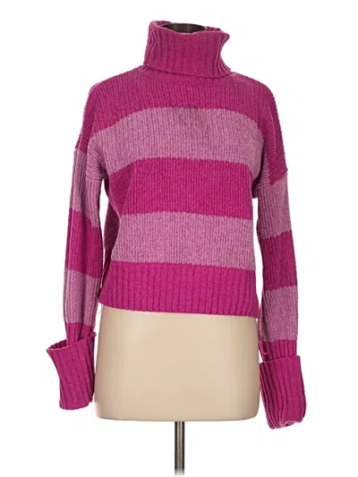 Pre-owned Pink Rose Turtleneck Sweater In Pink